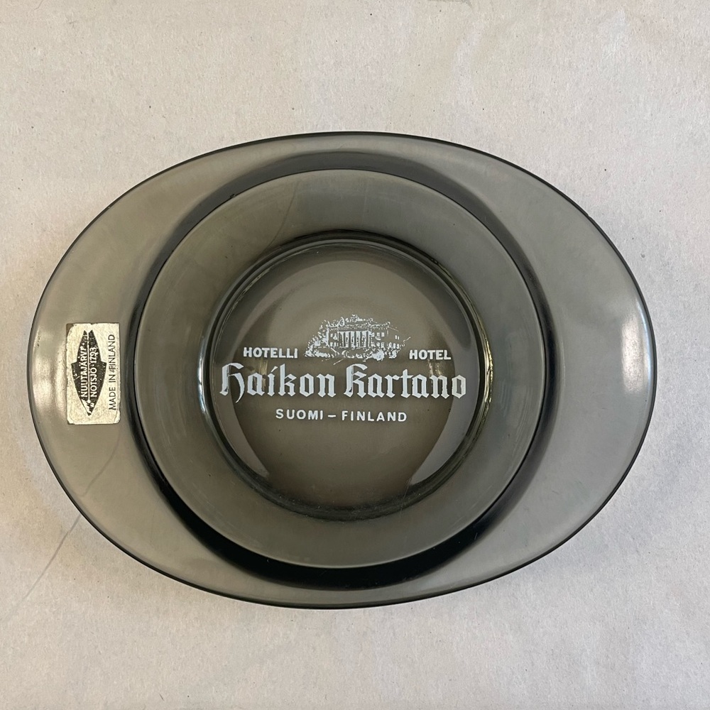 Vintage glass ashtray or trinket tray Hotel Haikon Kartano Finland